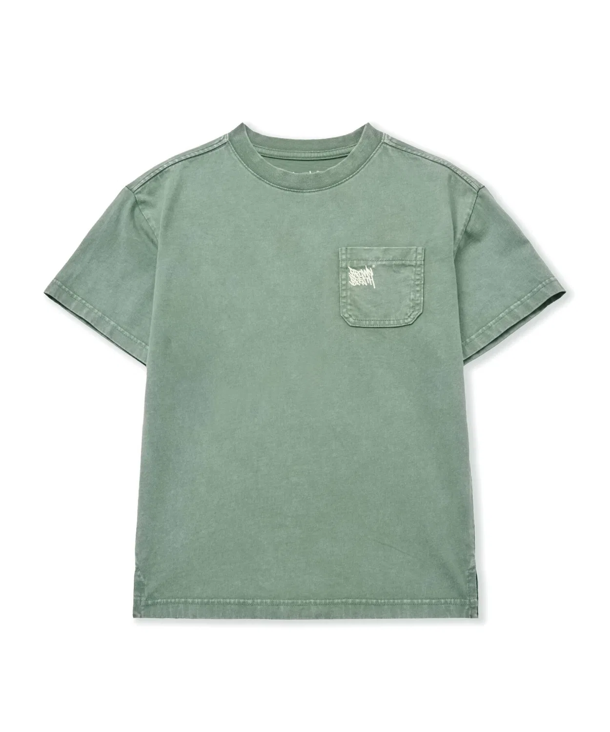 Детская мятная футболка с карманом и нашивкой от Brownbreath Kids — фото 3