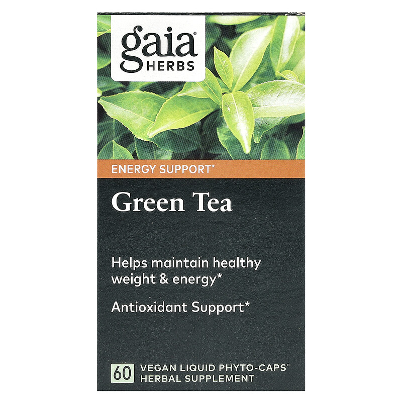 

Gaia Herbs, Зеленый чай, 60 веганских жидких фитокапсул
