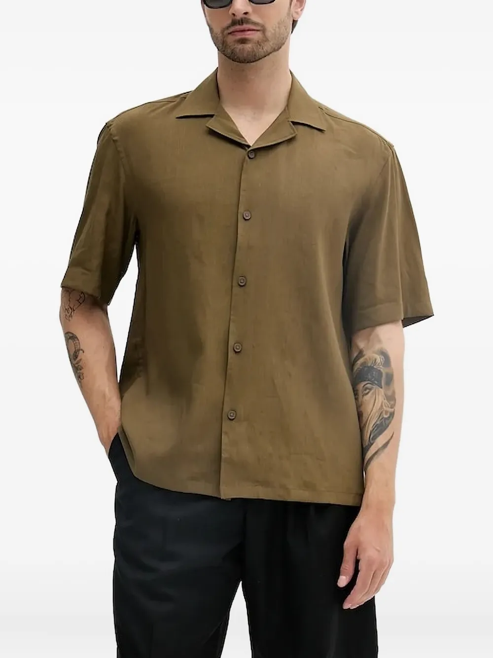 

Рубашка с короткими рукавами и воротником Boss, зеленый