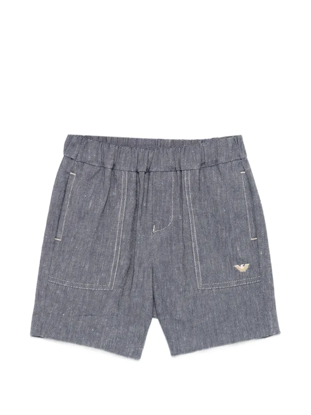 Шорты с текстурированным логотипом Emporio Armani Kids, синий