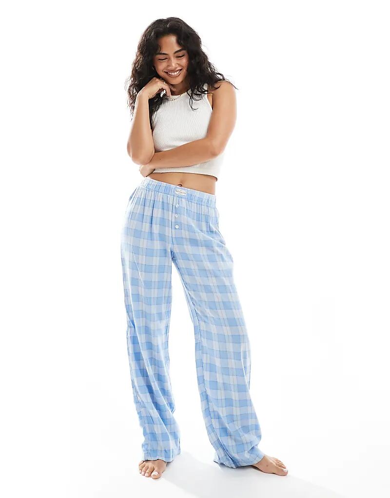 

Широкие брюки из фланели Cotton On Sleep в синюю полоску Cotton On