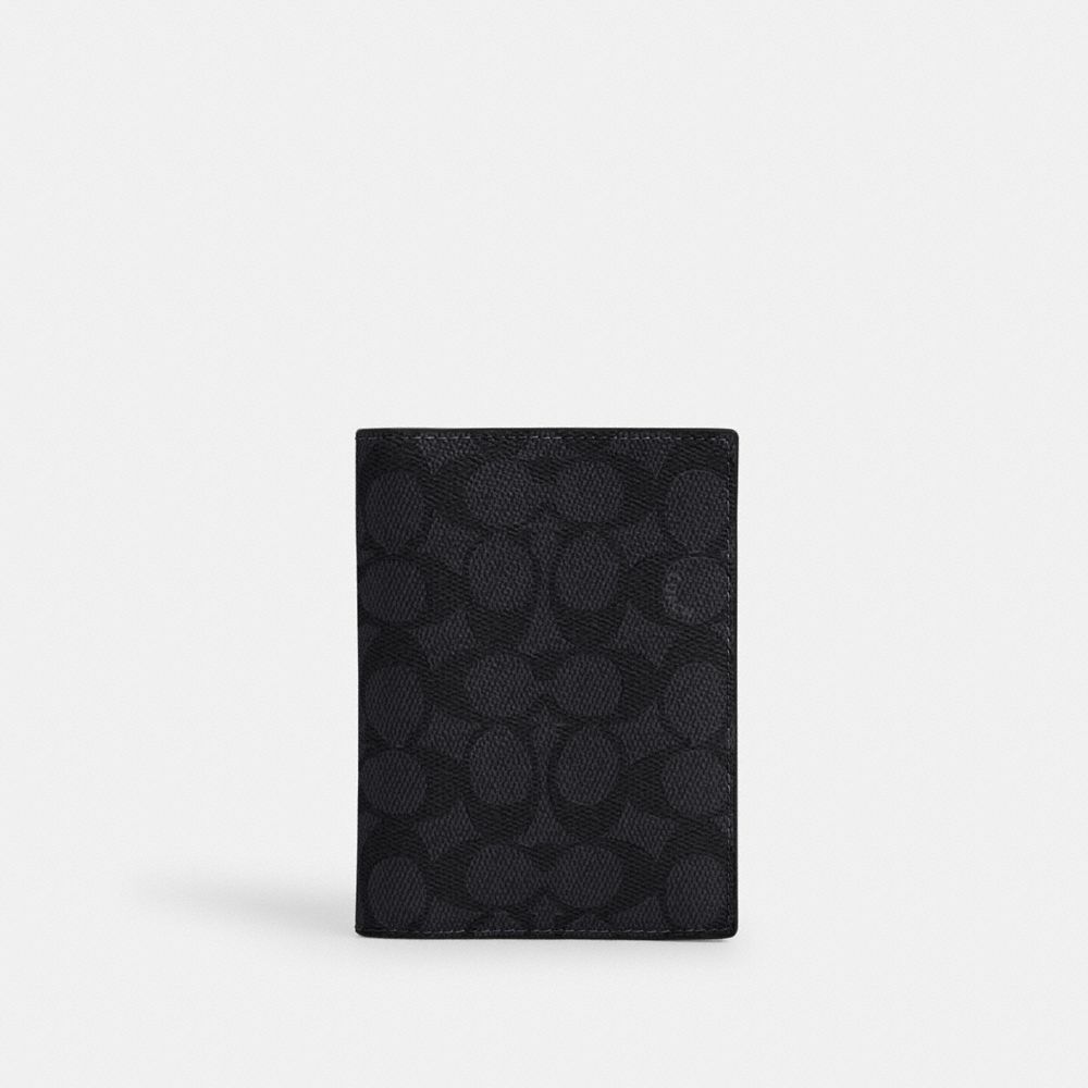 

Кошелек Coach Passport Card Case, серый/угольный/черный