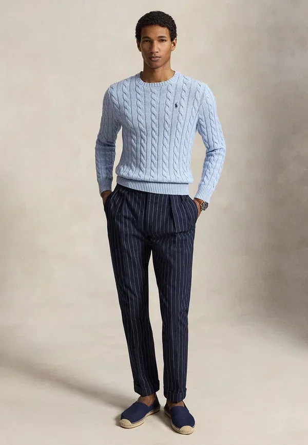 Свитер из хлопка с косами Polo Ralph Lauren, синий гиацинт — фото 2