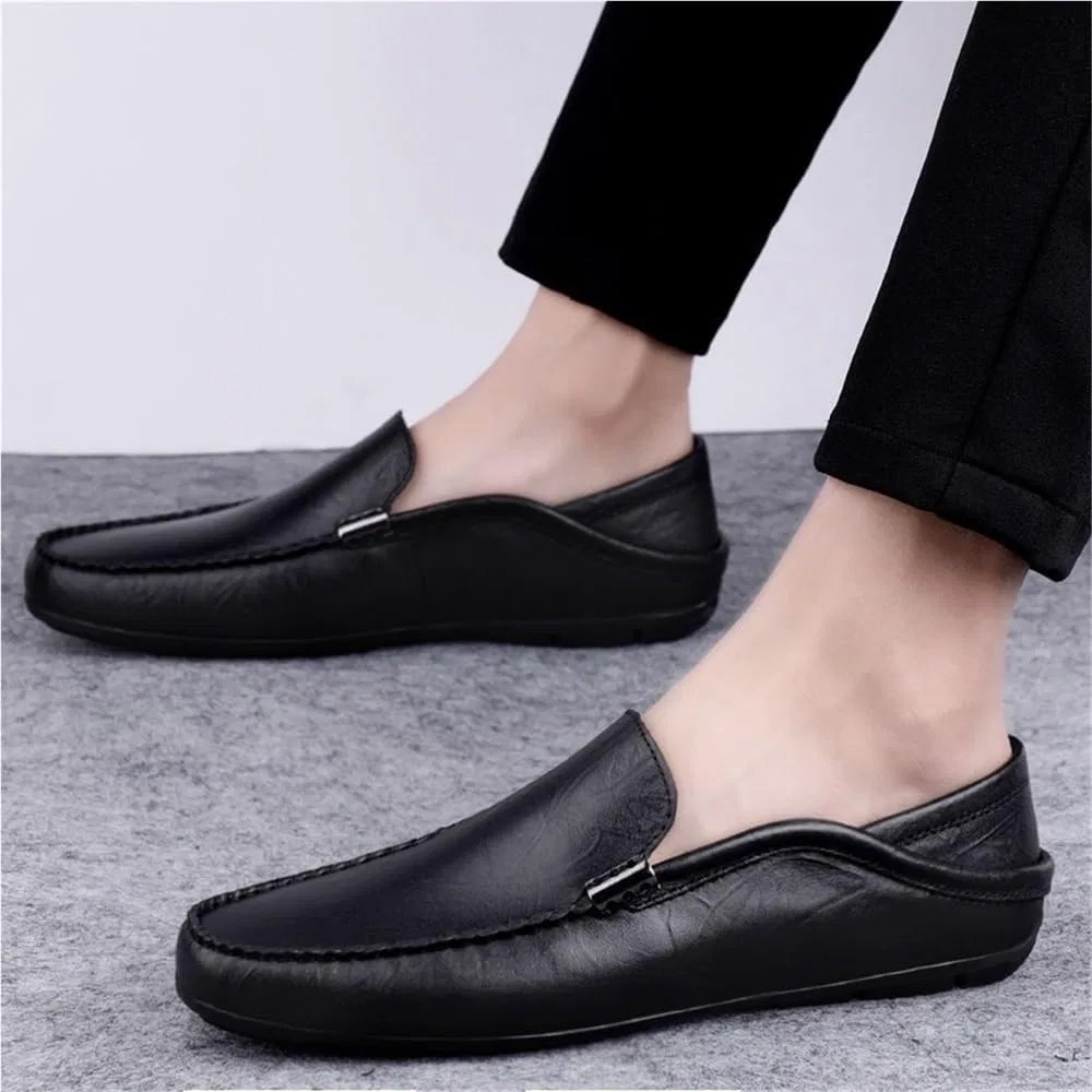 Лоферы мужские Leather Shoes, Black UOPYNE — фото 2