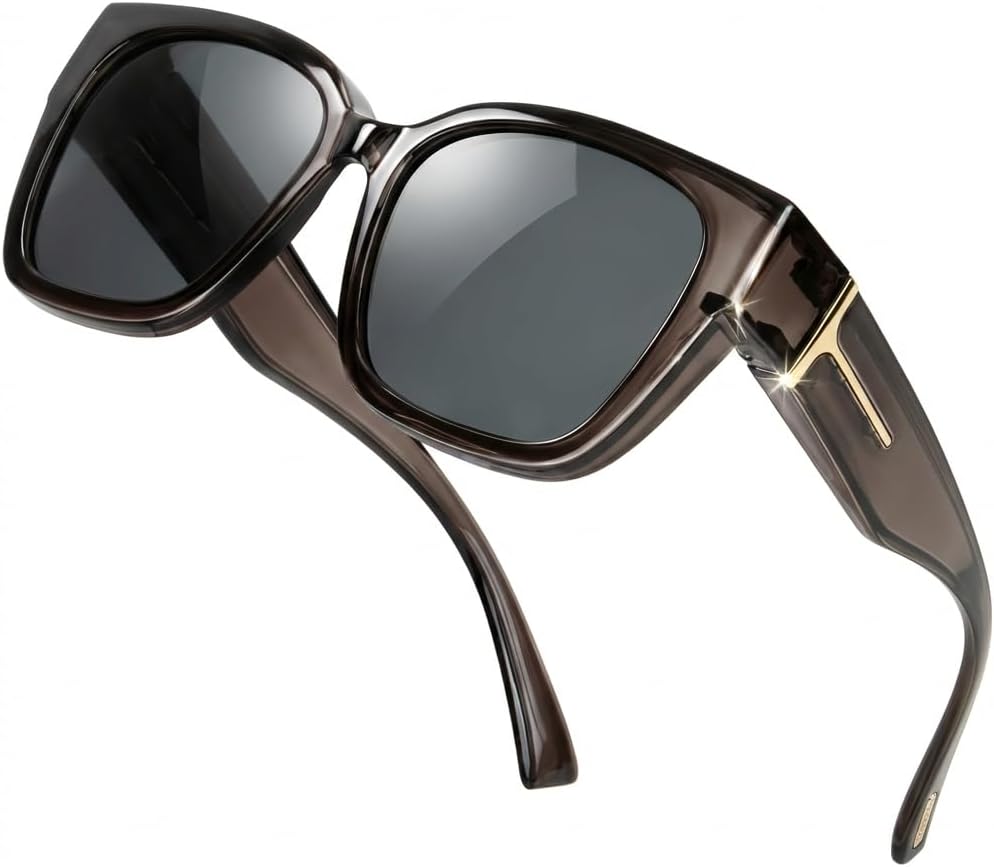 

Поляризованные солнцезащитные очки Yogo Vision для ношения поверх обычных очков, подходят для женщин и мужчин, обеспечивают 100% защиту от УФ-излучения, Grey Frame With Grey Lens