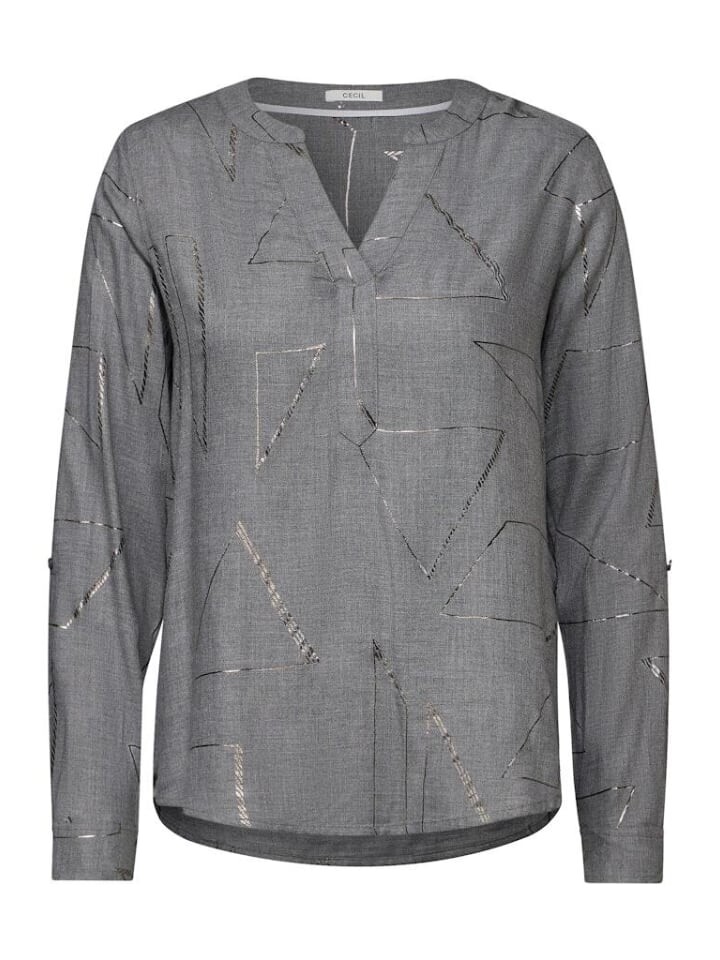 

Блуза Cecil Langarmbluse, цвет platinum grey mel.