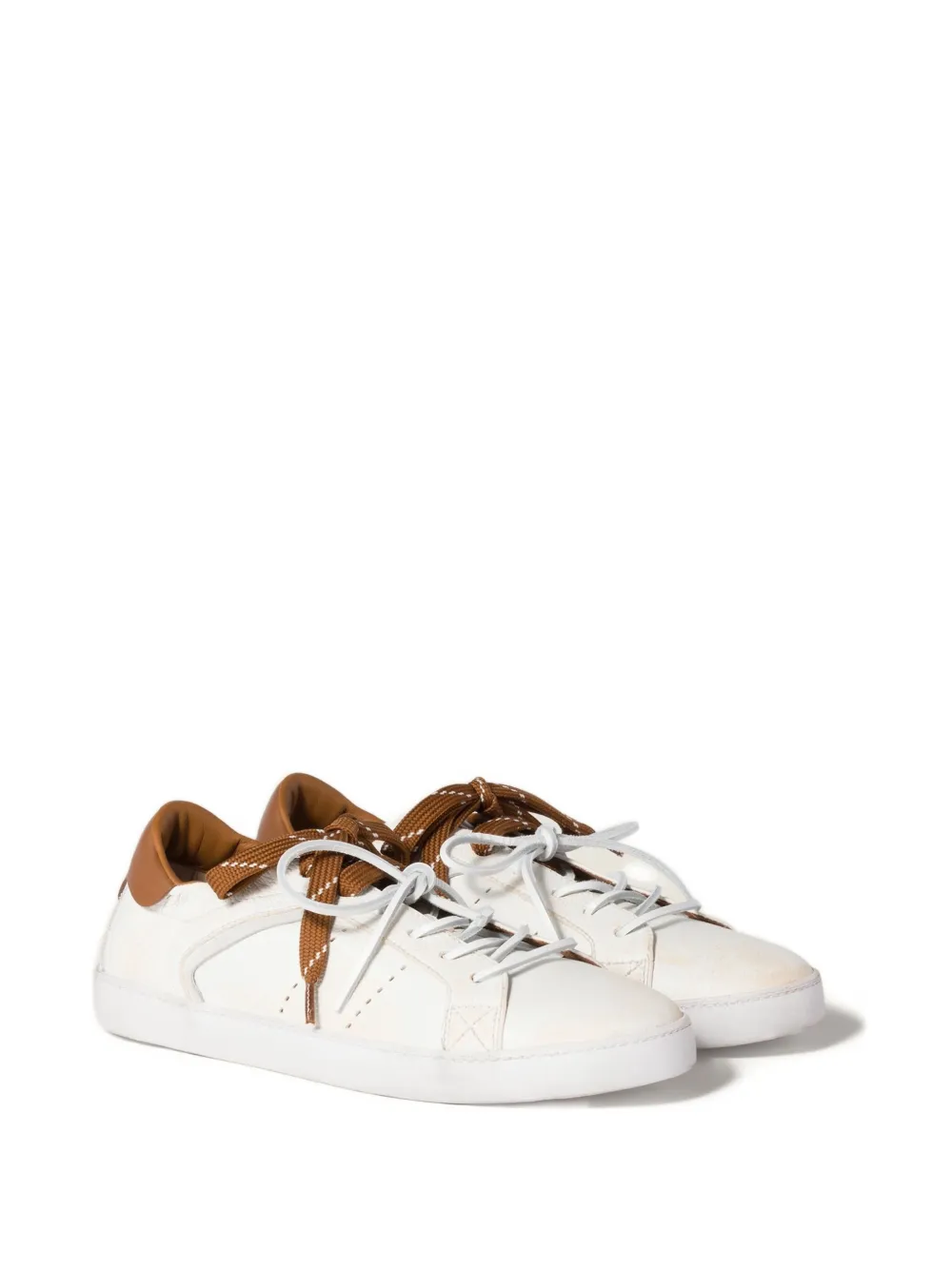 Кожаные кроссовки "Deco" Miu Miu, белый