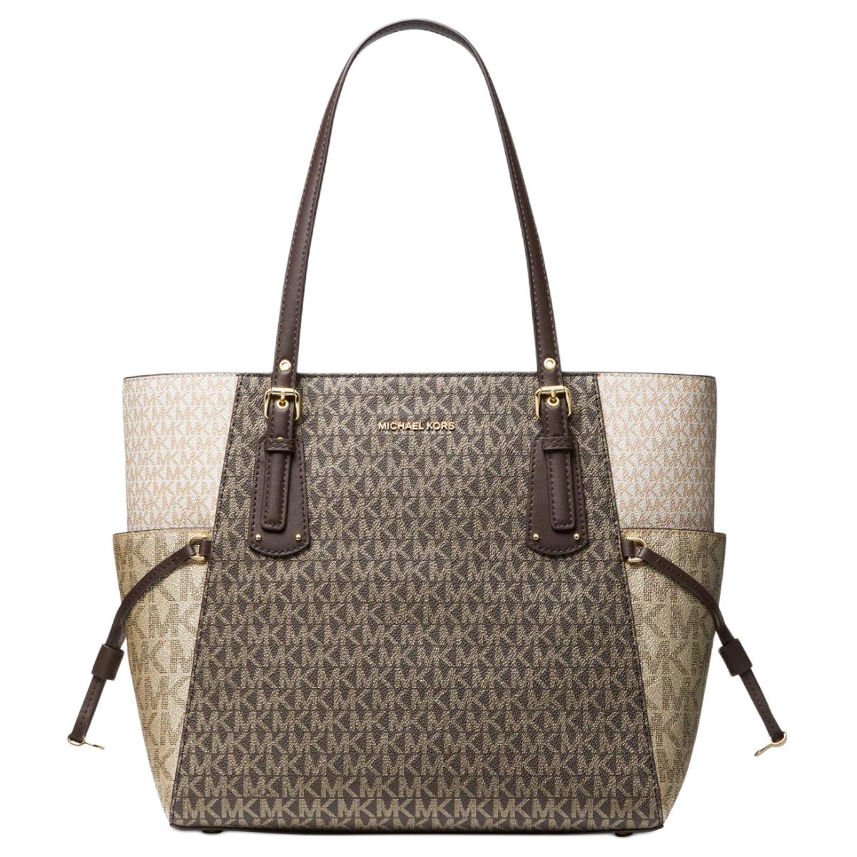 

MICHAEL KORS Коллекция Voyager Handbag, нейлоновая сумка-шоппер, женская сумка через плечо, светло-золотистый коричневый