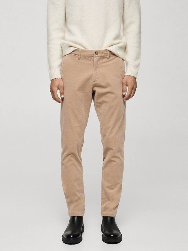 

Вельветовые брюки berdam slim fit Mango, светло-бежевый