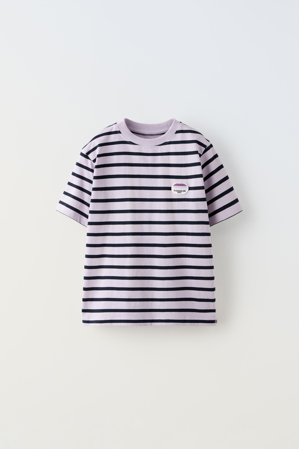 

Полосатая футболка с нашивкой ZARA, лиловый