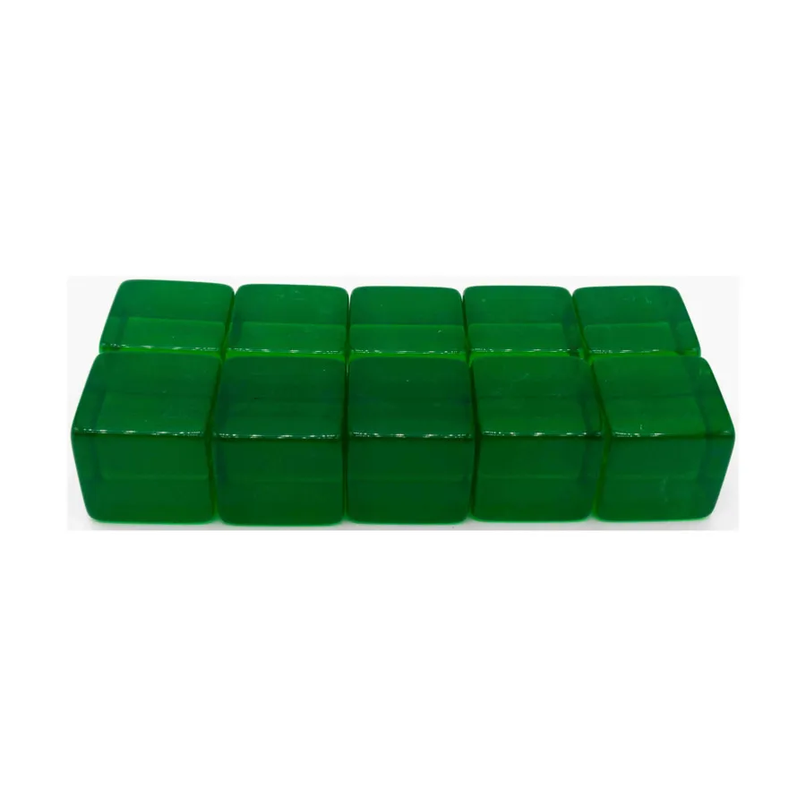 

d6 16 мм пустой зеленый прозрачный (10), Dice - Blank Dice