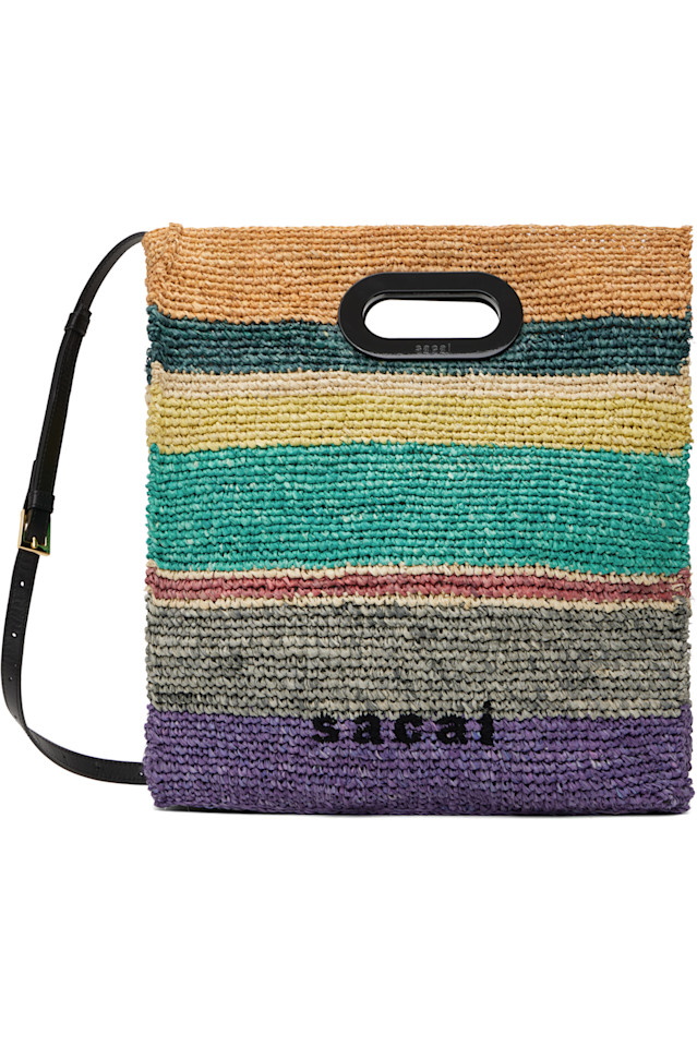 

Рафия новая шопер средний размер Bag Sacai, мультиколор