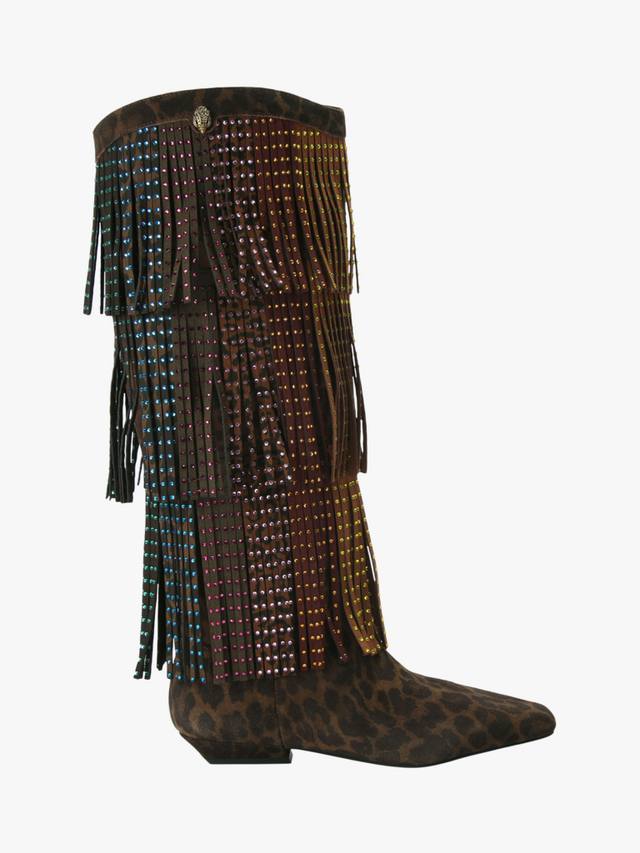 Ковбойские сапоги Western с бахромой на молнии из замши Kurt Geiger London, Multi