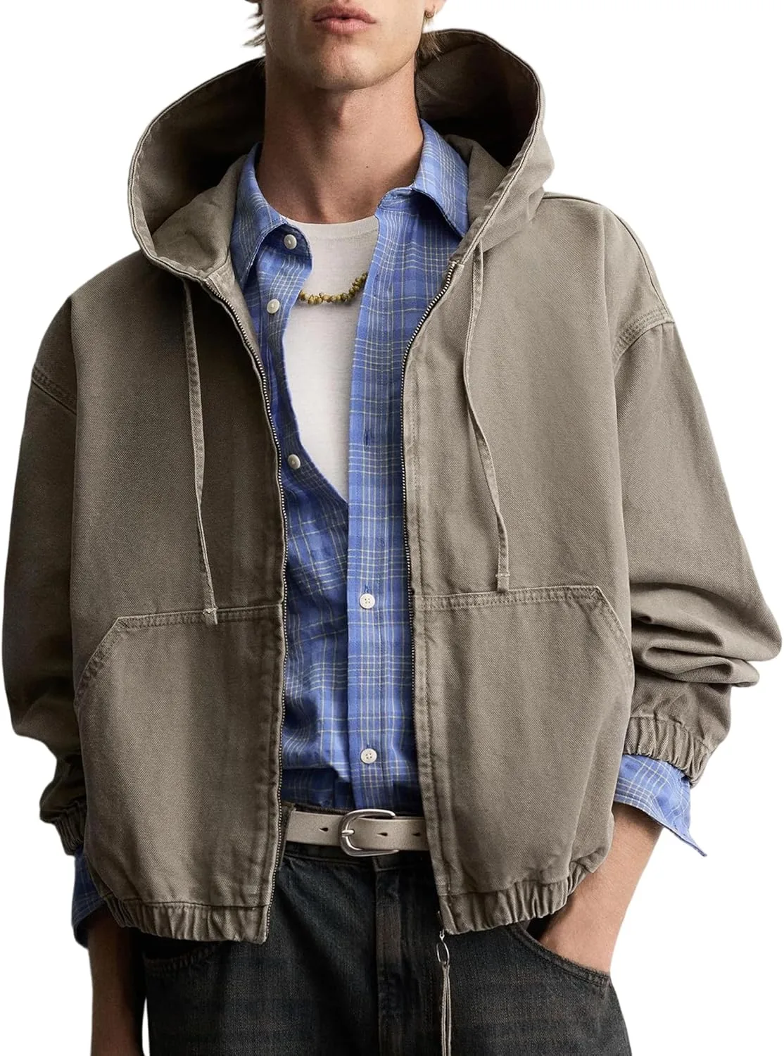 

Мужской оверсайз худи с молнией и капюшоном Maohao