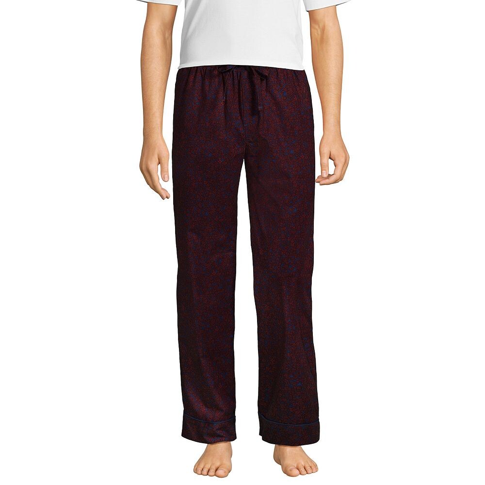 

Мужские пижамные штаны Lands' End Essential, цвет Burgundy Navy Flowers
