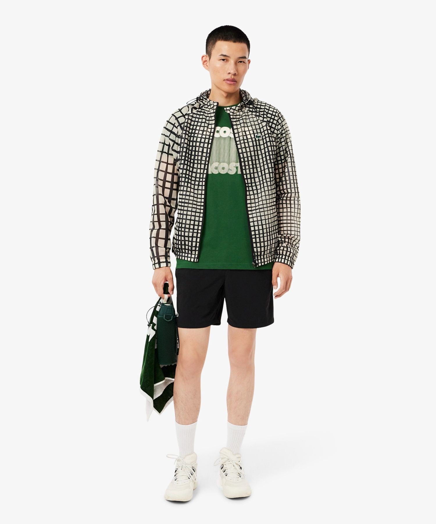 Футболка с графическим логотипом бренда и сверхпрочным покрытием LACOSTE, Green — фото 4