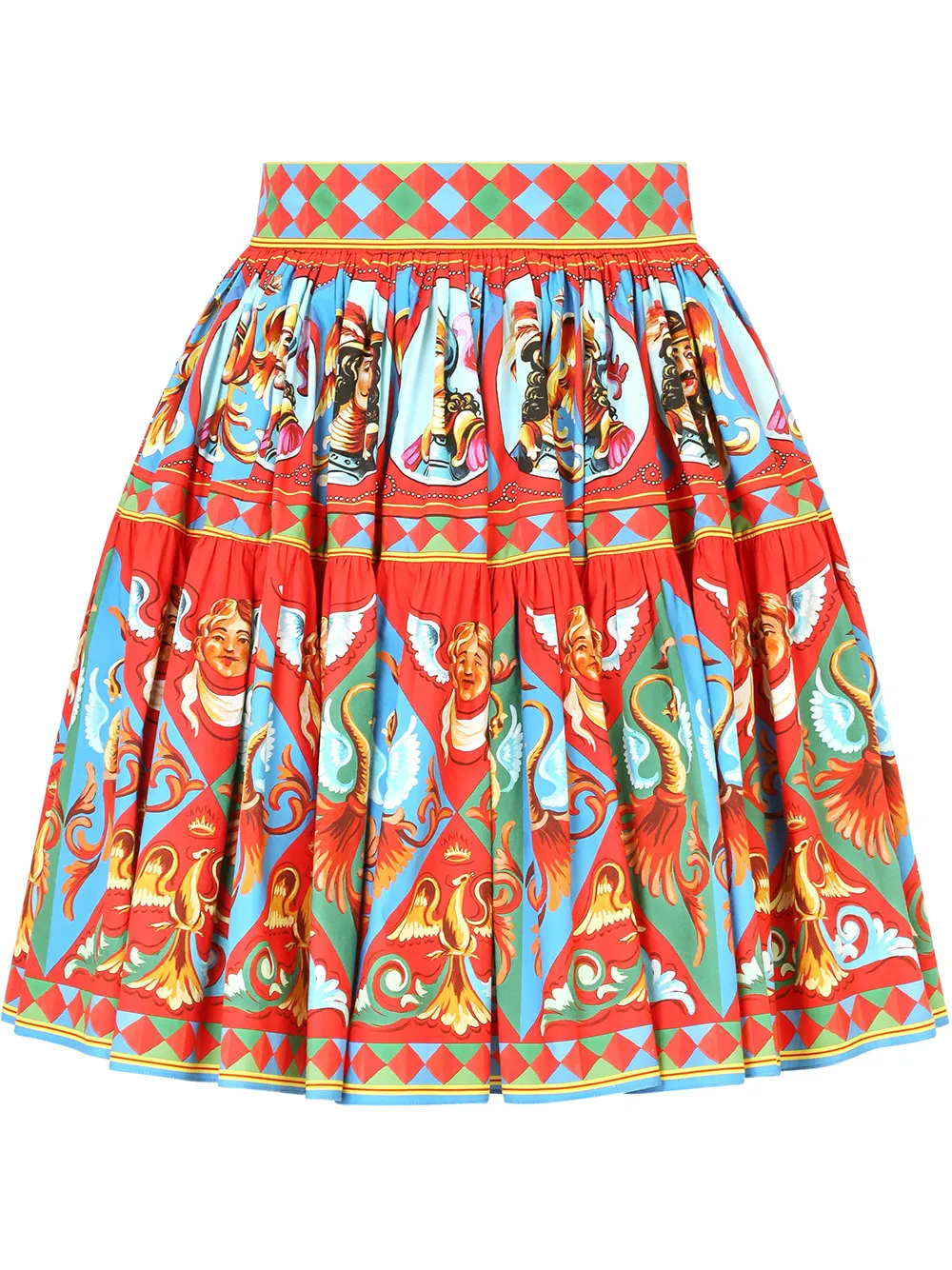 

Плиссированная юбка мини с принтом Carretto DOLCE & GABBANA, красный