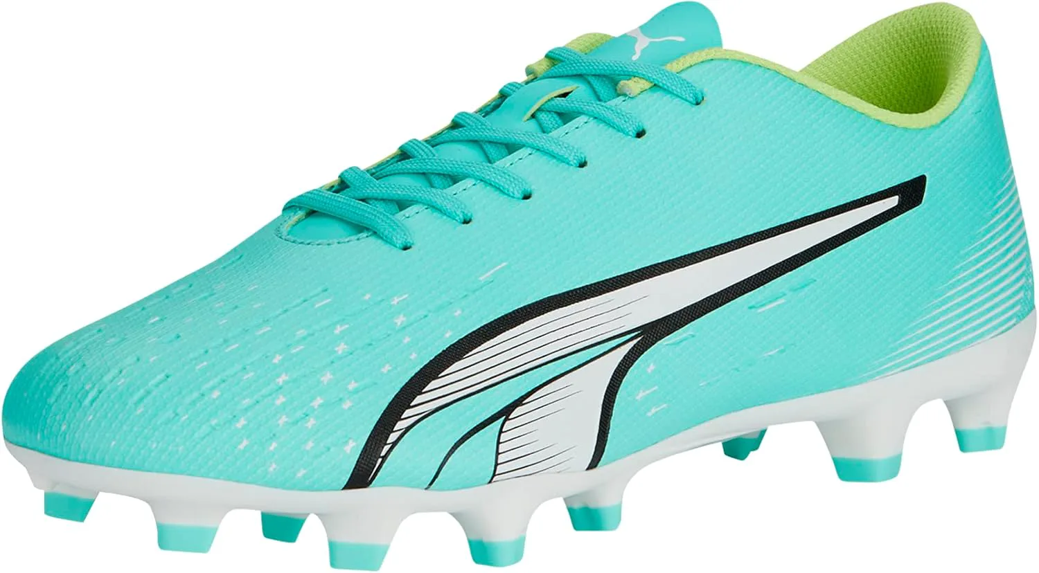 Футбольные бутсы Puma Mens Ultra Play Firm для игры на твердом искусственном газоне, мятный/белый/желтый — фото 3