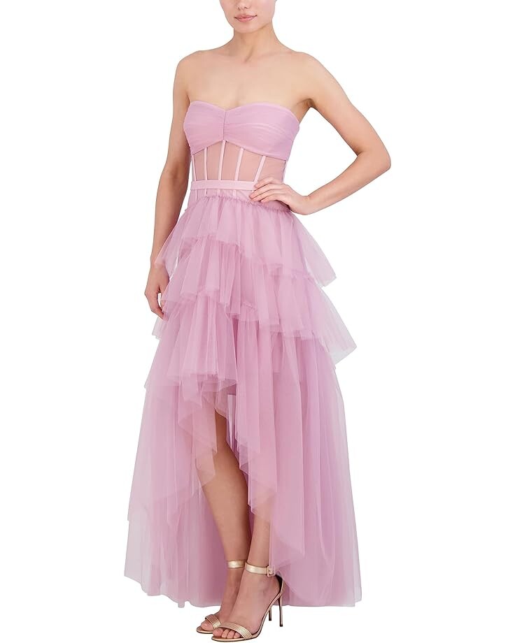 

Платье BCBGMAXAZRIA Iba Tulle w/ Pearls & Rs Trim, цвет Light Mulberry