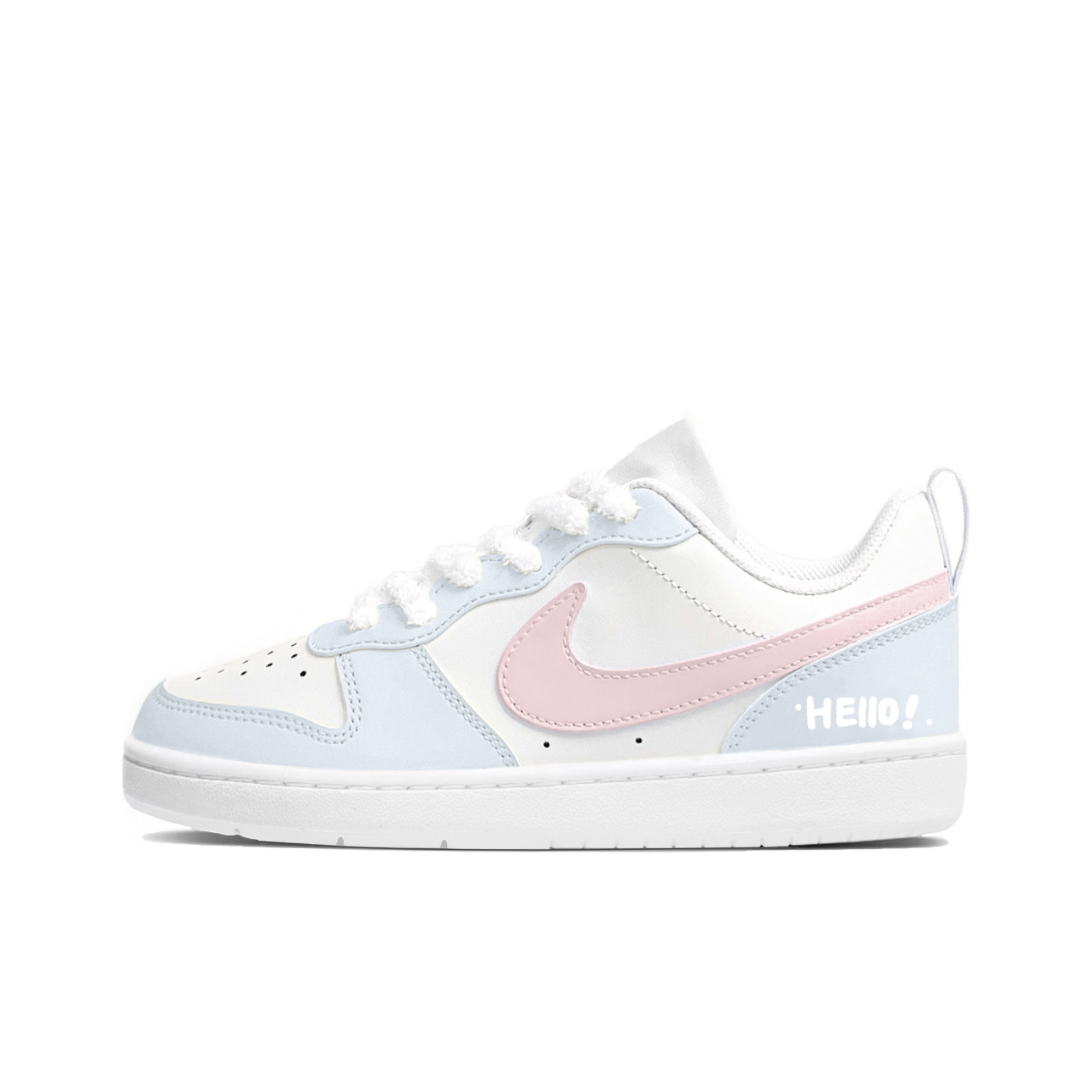 Nike Кроссовки скейтерские низкие Court Borough Romantic Sweetheart Shopping Bag для подростков бело-голубые — фото 2