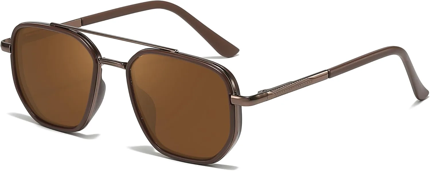 

Женские поляризованные солнцезащитные очки-авиаторы IGnaef с защитой от спутывания линз и УФ-излучения, модель IF6002, 2025 года, C01 Brown Frame / Brown Lenses