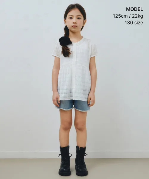 Детская блузка MUSINSA STANDARD KIDS с принтом в клетку — фото 2