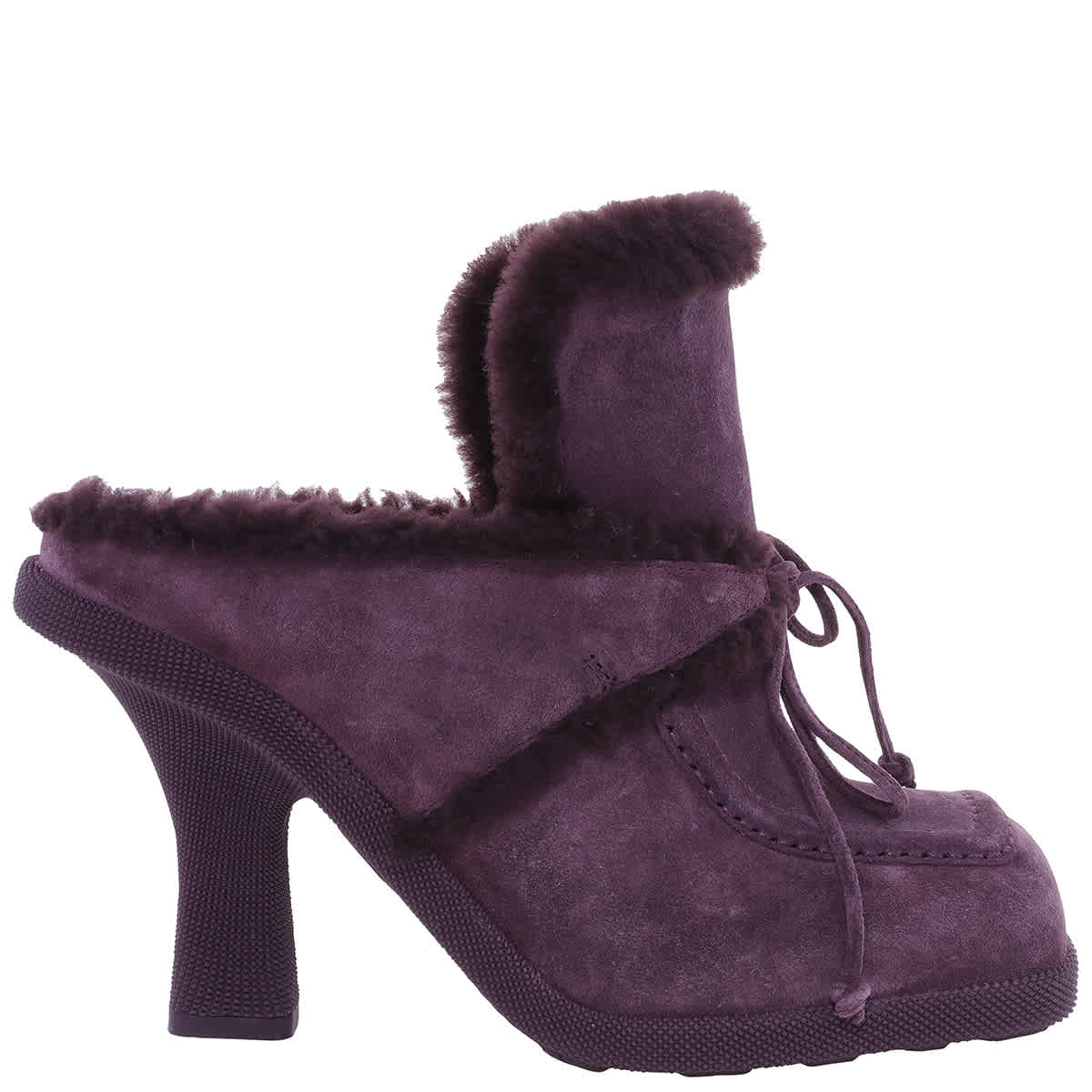 Барберри Квадратный Носок Хайленд Мюли Burberry, Aubergine/Aubergine