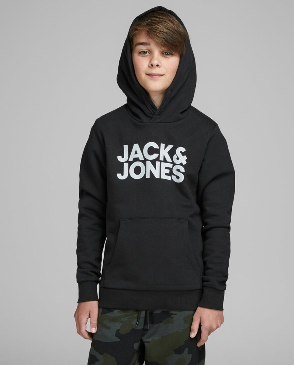 

Черная толстовка с капюшоном для мальчика Jack & Jones, черный