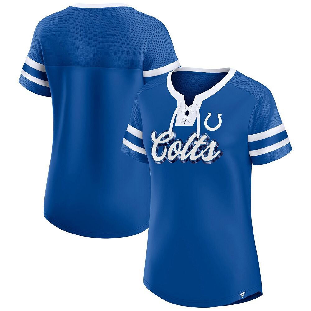 

Женская футболка Fanatics Royal Indianapolis Colts Original State на шнуровке Fanatics Brands - White Label, цвет Clt Blue