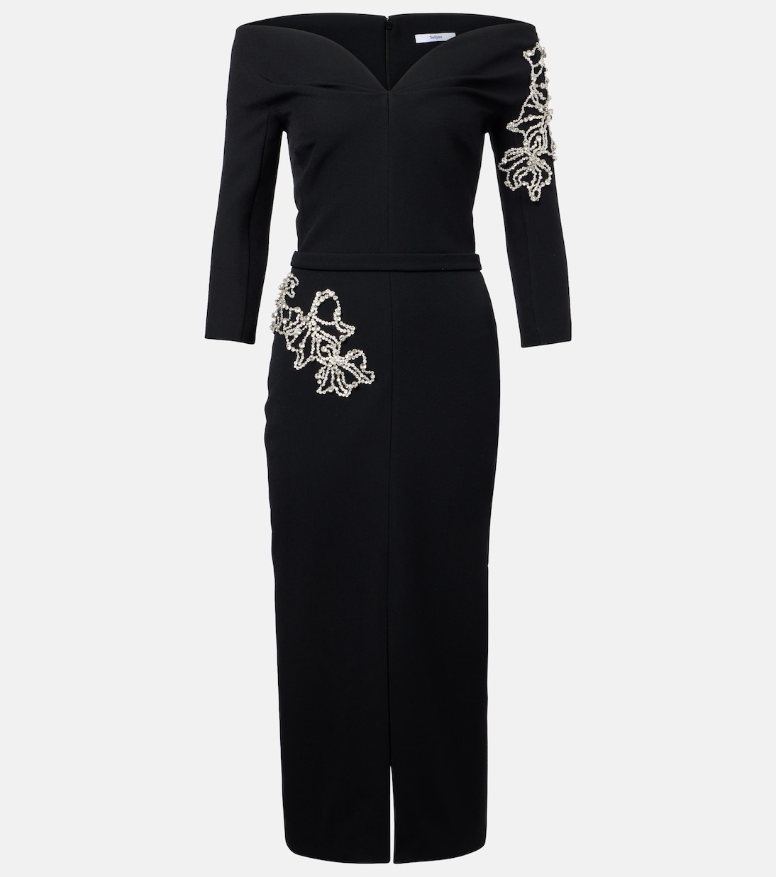 

Платье миди Linda, украшенное кристаллами Safiyaa, Black With Crystals