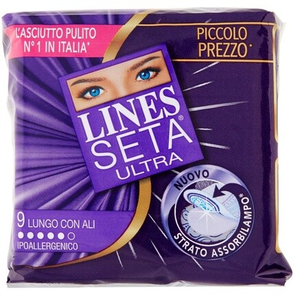 

Гигиенические прокладки Lines Silk Ultra Long Wings, 9 шт.