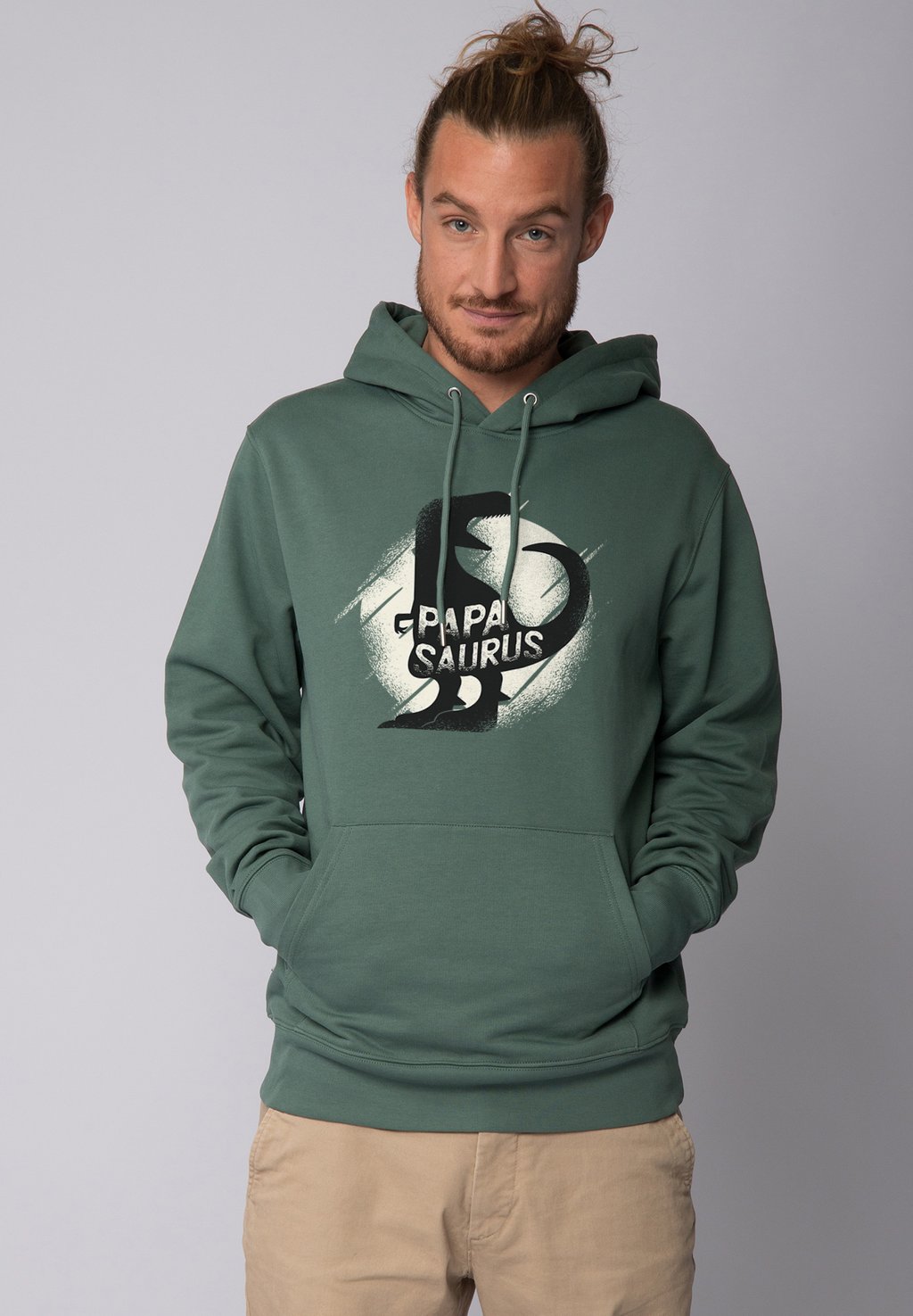 

Толстовка с капюшоном PAPASAURUS watapparel, темно-зеленый