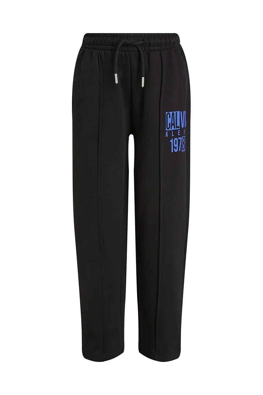 

Детские хлопковые спортивные штаны Calvin Klein Jeans, черный