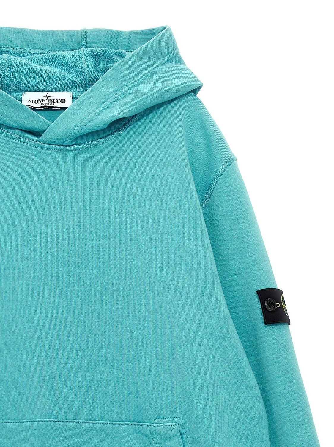 Толстовка с нашивкой-логотипом Stone Island Junior, светло-голубой — фото 3