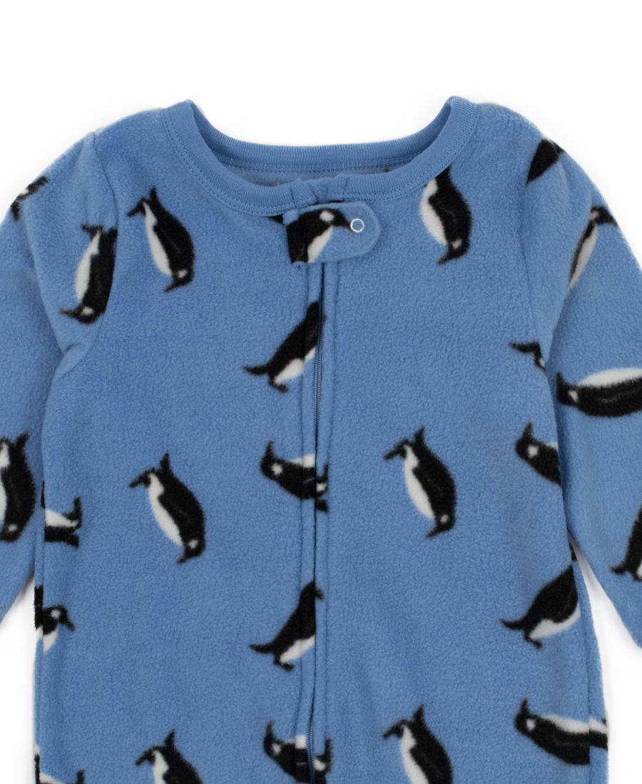 Детская флисовая праздничная пижама с закрытыми ножками Leveret, Penguin — фото 2