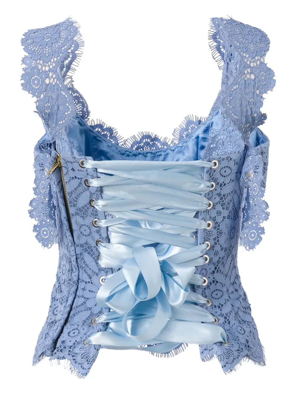

Топ корсета с кружевной отделкой MOOS STUDIO, синий