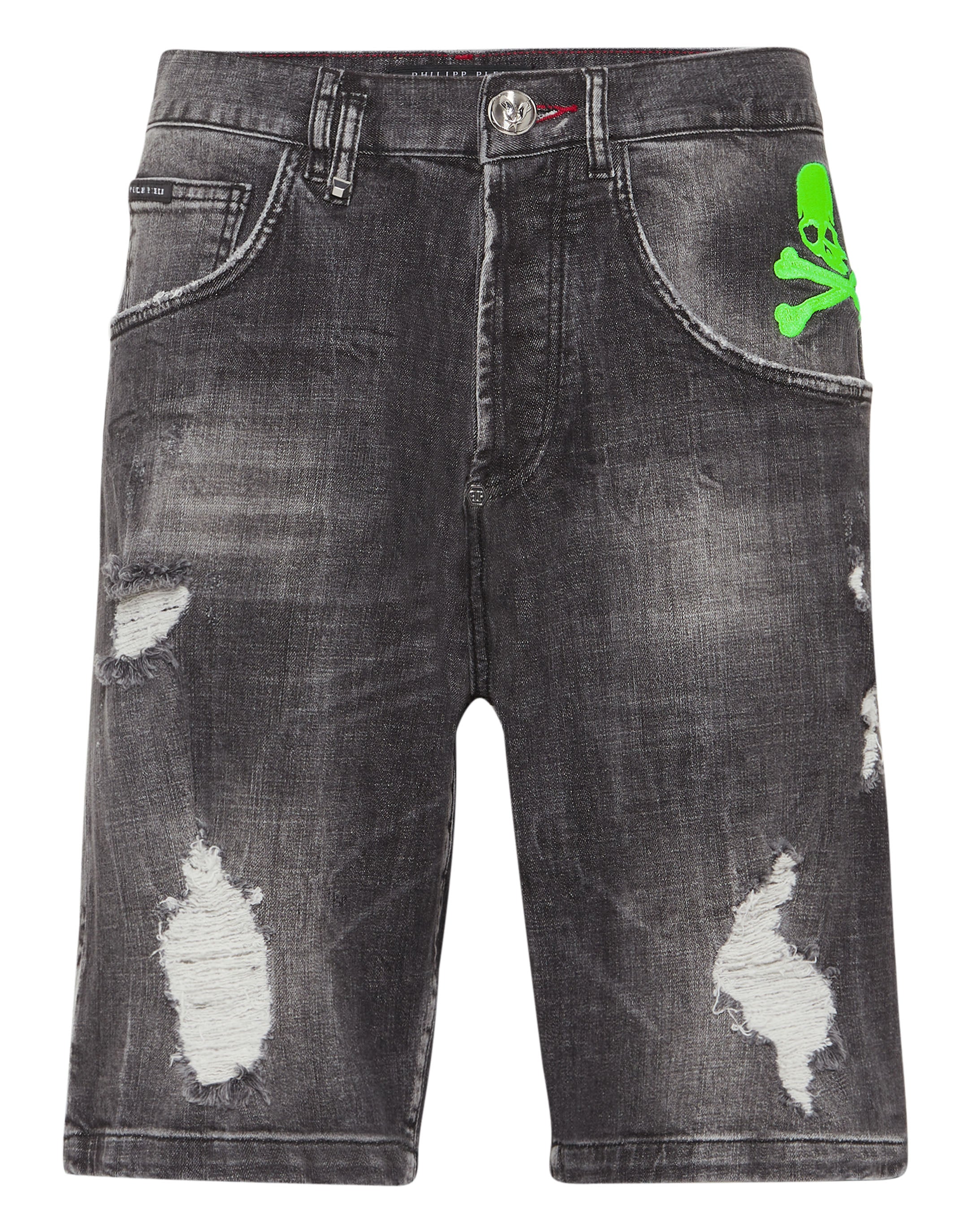 

Джинсовые шорты Formentera Fit Skull&Bones PHILIPP PLEIN, цвет full metal