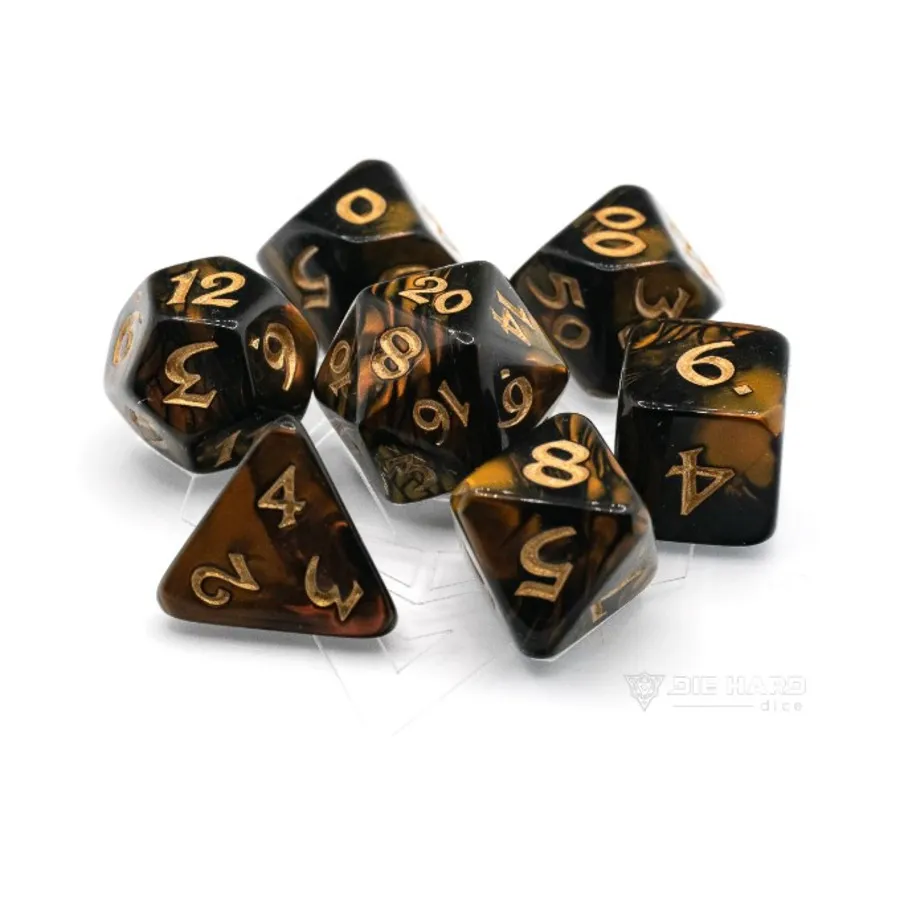 

Набор Poly — Элессия, Подменыш с золотом (7), Polymer Poly Sets (Die Hard Dice)