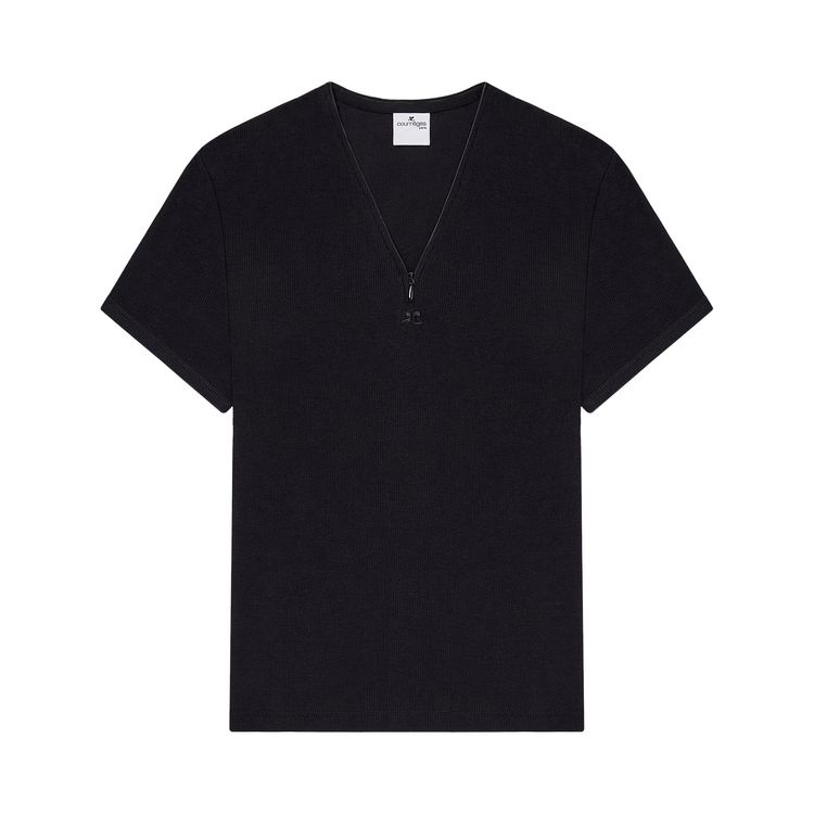 

Футболка Courrèges Zipped 90s Rib T-Shirt 'Black', черный