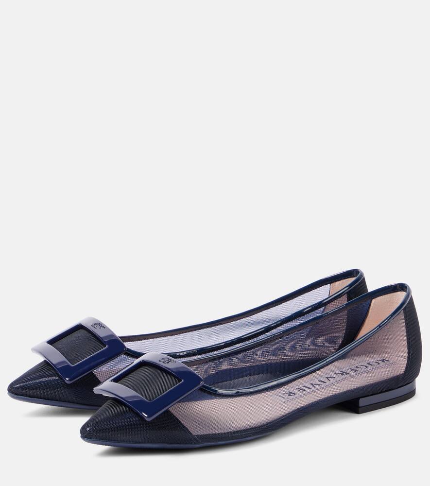 Гомметтиновые балетки из сетки Roger Vivier, U801(Blu)+U800(Blu Chiaro) — фото 4
