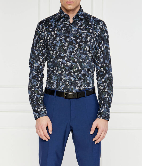 

Рубашка Boss Slim Fit с принтом по всей поверхности, синий