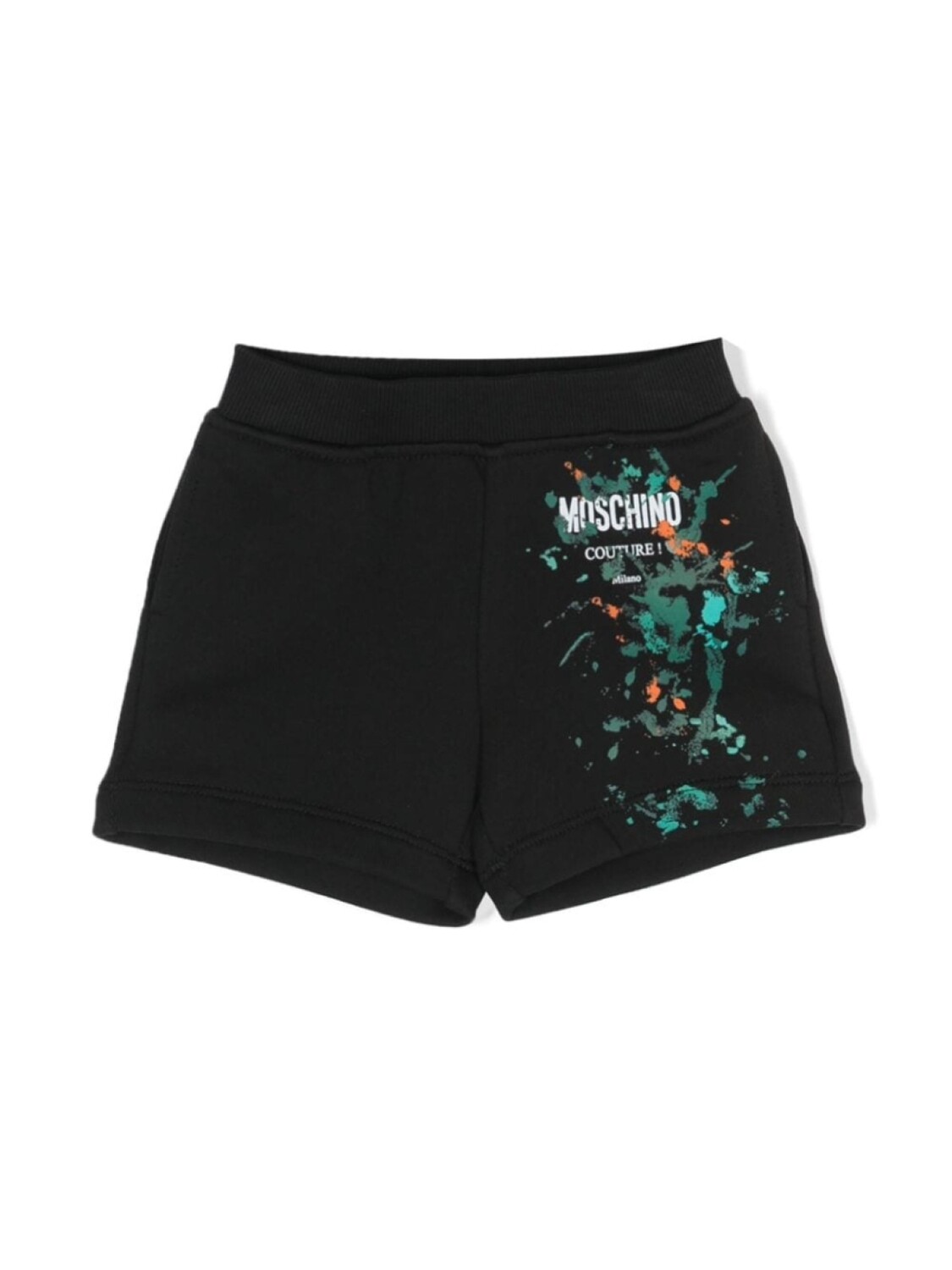 

Moschino Kids шорты с эффектом разбрызганной краски, черный
