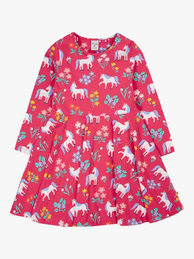 

Детское платье Sofia из хлопка с длинными рукавами в стиле скейтер Frugi, Rose Unicorn Floral