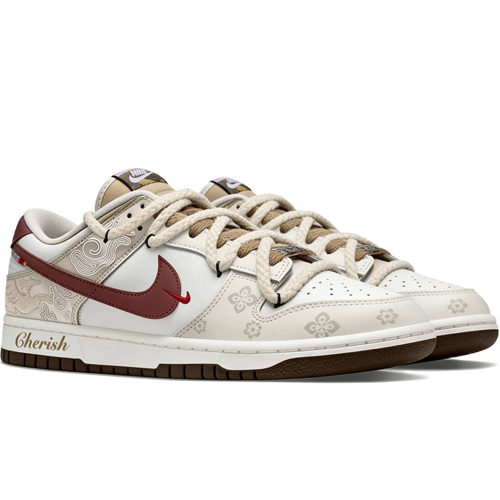 Nike Dunk Pegasus Pack Van Gogh Genesis, North Carolina Bubble Low top Skateboard Shoes мужские бежево-красные — фото 4