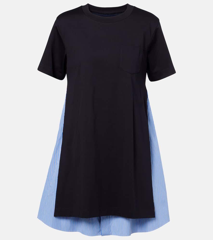 

Полосатое хлопковое мини-платье Sacai, Navy X Blue Stripe