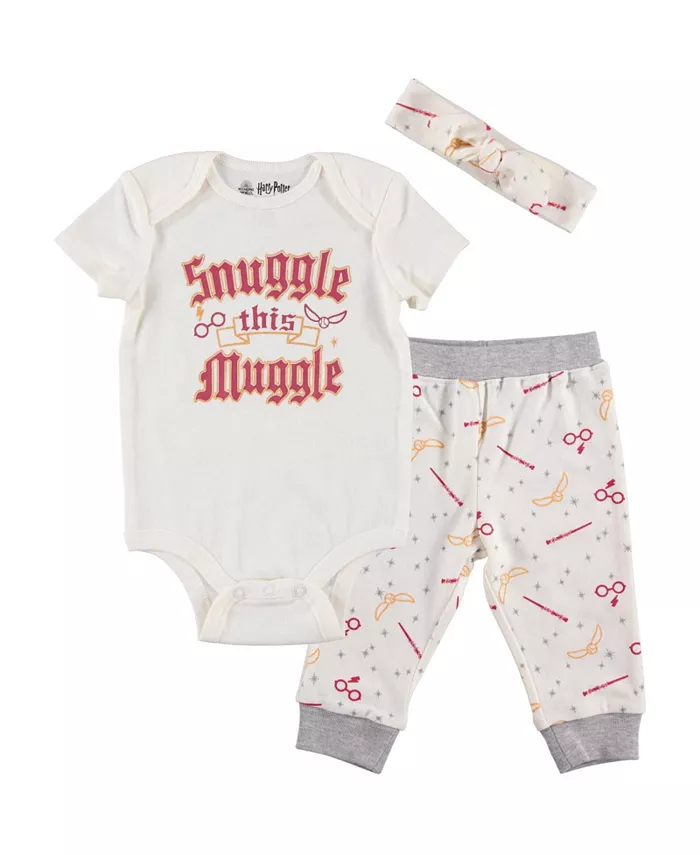 

Комплект боди, штанишек и повязки для девочки Ravenclaw Slytherin Gryffindor Hufflepuff Harry Potter, белый