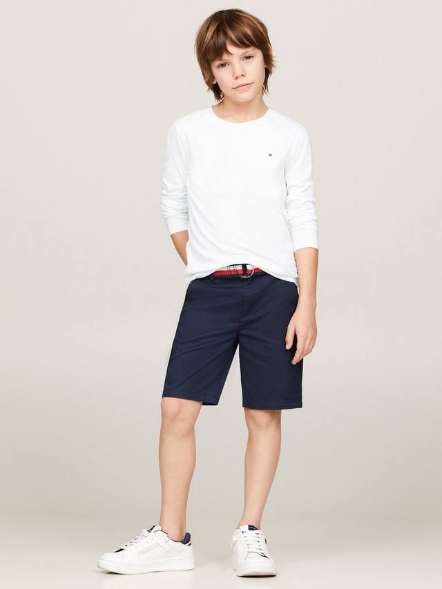 Детская базовая футболка с длинным рукавом и круглым вырезом Tommy Hilfiger, White — фото 4