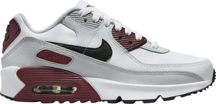 

Кроссовки Air Max 90 Leather GS 'Platinum Dark Team Red', серый