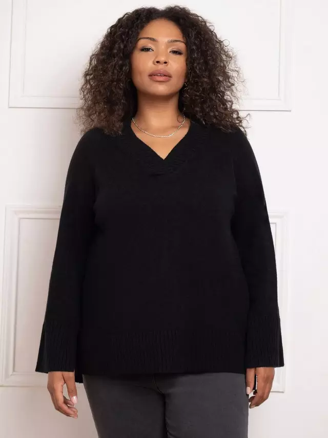 

Джемпер Live Unlimited Curve V-Neck Swing Cashmere Blend, черный