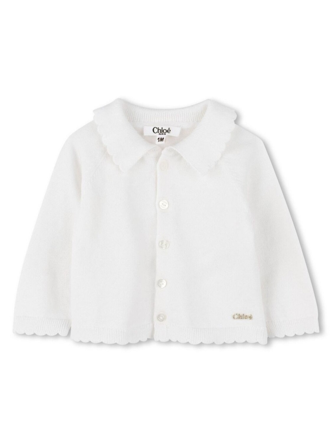 

Chloé Kids кардиган с логотипом, белый